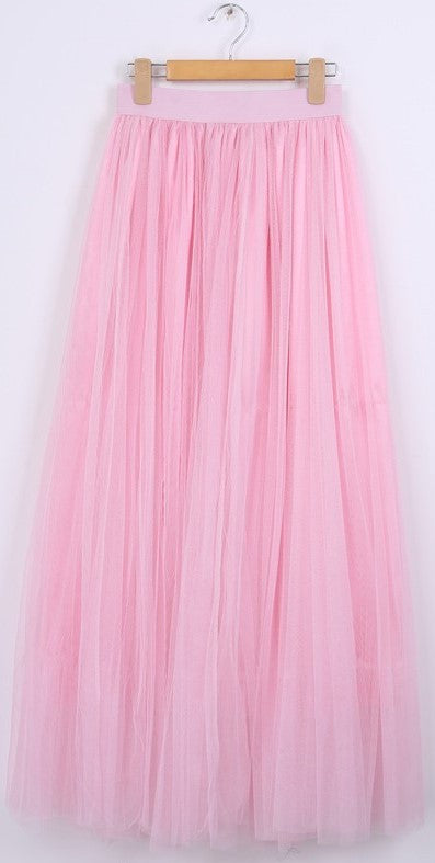 Gonna in tulle rosa a vita alta Maxi Tulle - @ShopLowCost