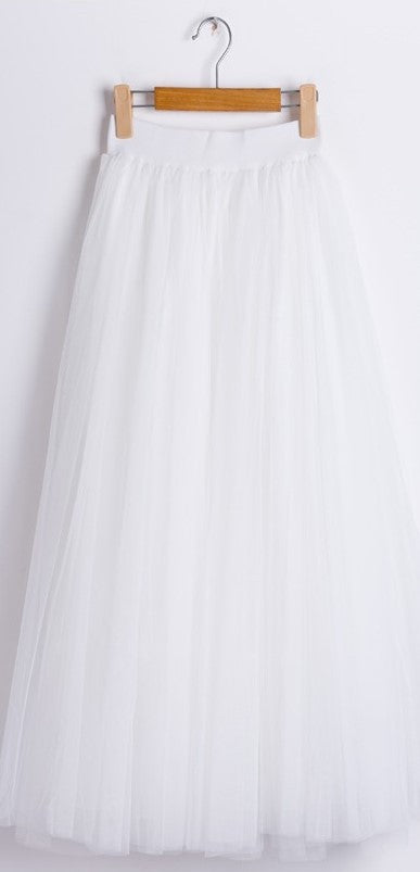 Gonna bianca in tulle a vita alta Maxi Tulle - @ShopLowCost