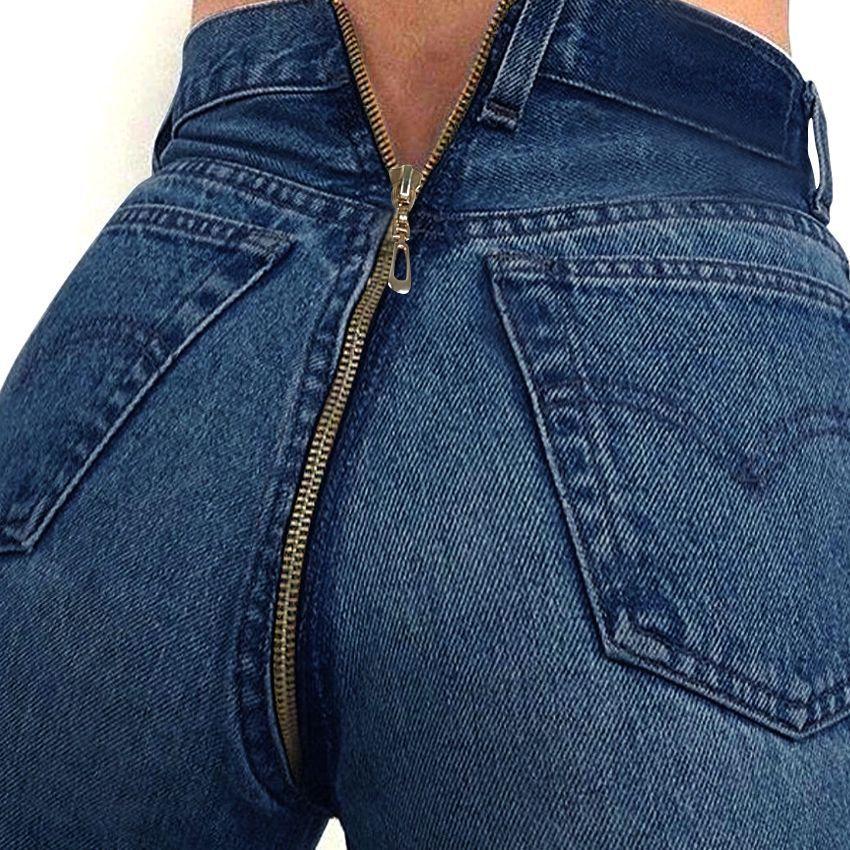 Jeans Zip Back con cerniera posteriore