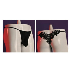 Mutandine Sissy con pouch e pizzo