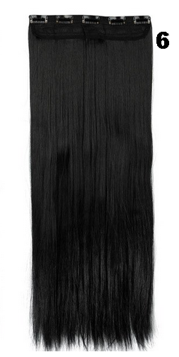Long straight hair extensions with clips applications