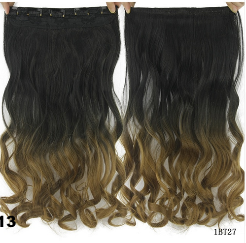 Long wavy hair extension with clips application