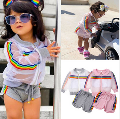 3-piece suit Rainbow Baby jacket top and shorts