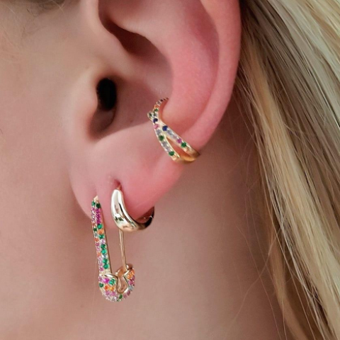 Long rainbow earrings