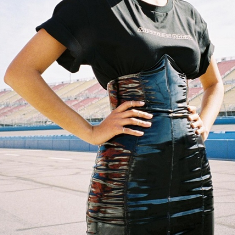 Lindy high-waisted eco-leather skirt