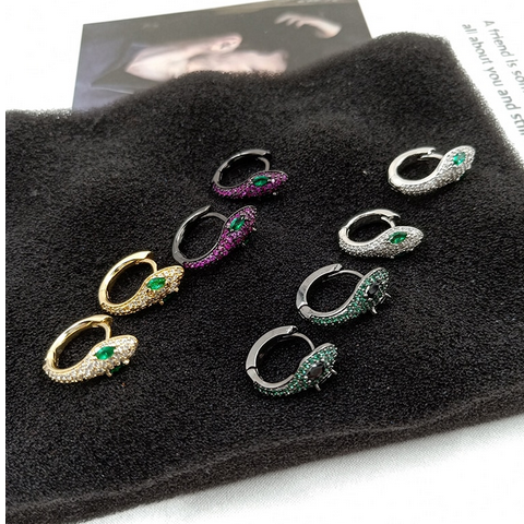 Small round snake-shaped earrings