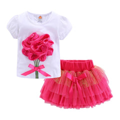 Flowery Baby top and skirt set
