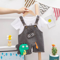 Finny Baby denim dungarees and t-shirt outfit