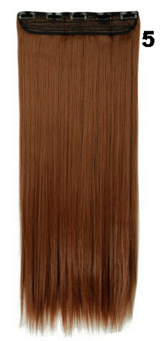 Long straight hair extensions with clips applications