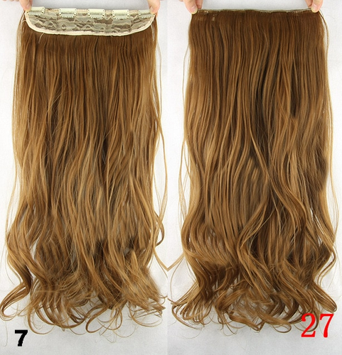 Long wavy hair extension with clips application
