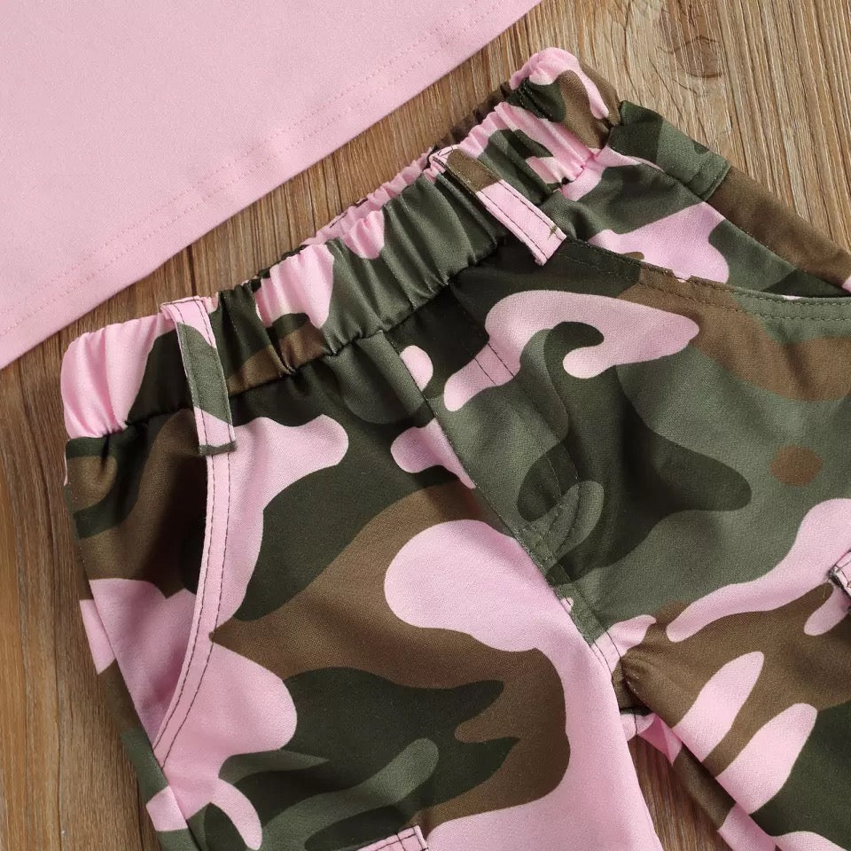Completo Army Baby pantaloni e top