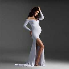 Belly long maternity dress