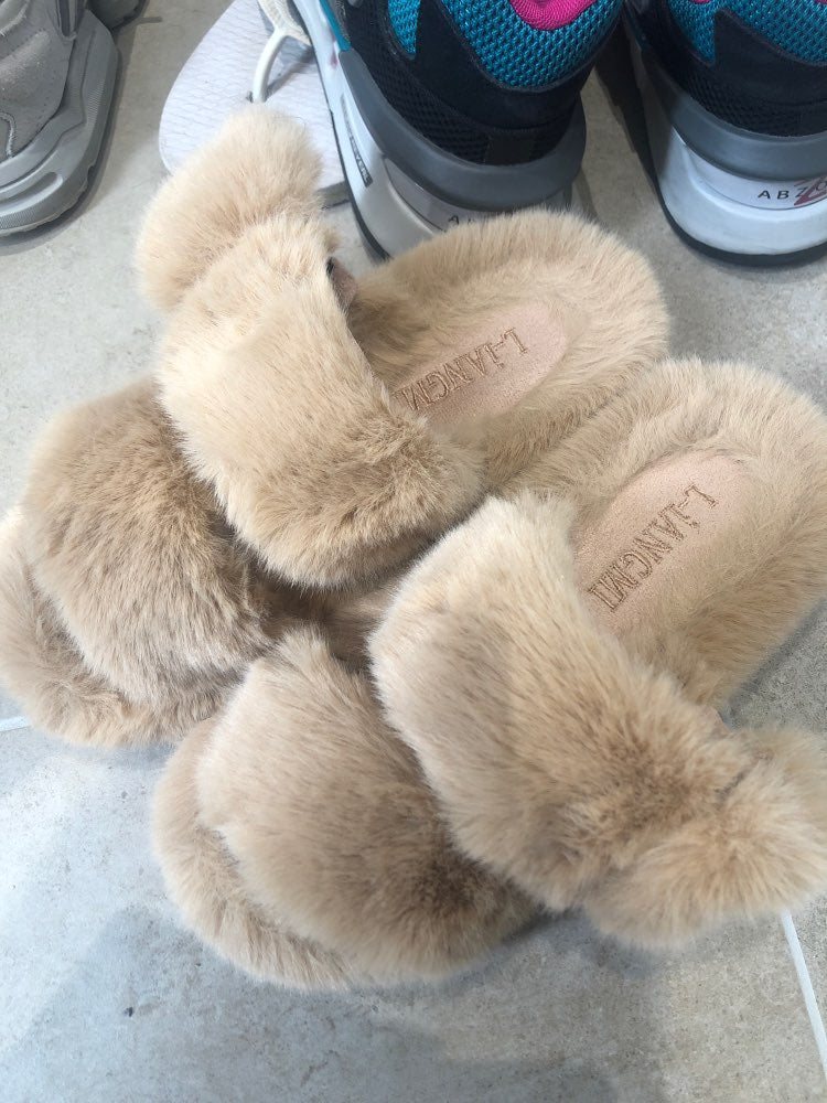 Riley slipper in faux fur