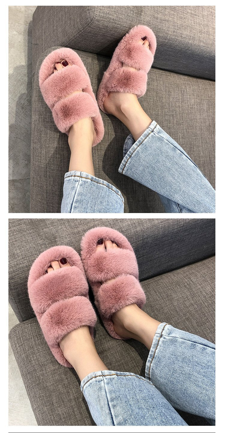 Lally slipper in faux fur
