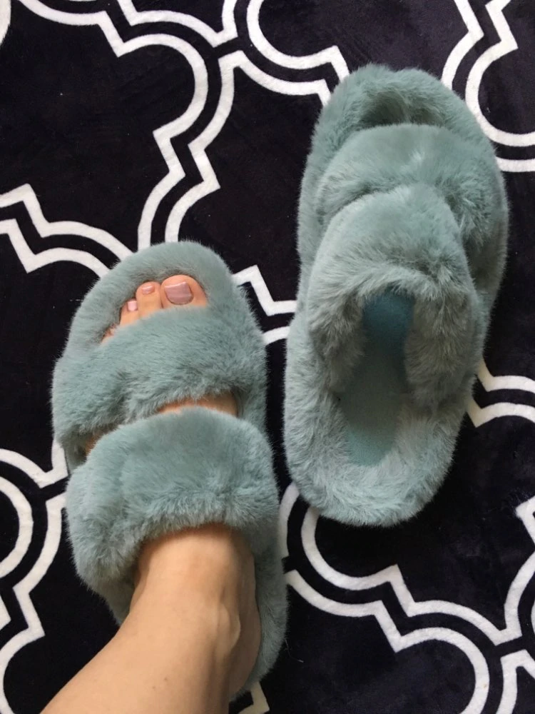 Lally slipper in faux fur