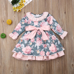 Princess Flower dress with long sleeves