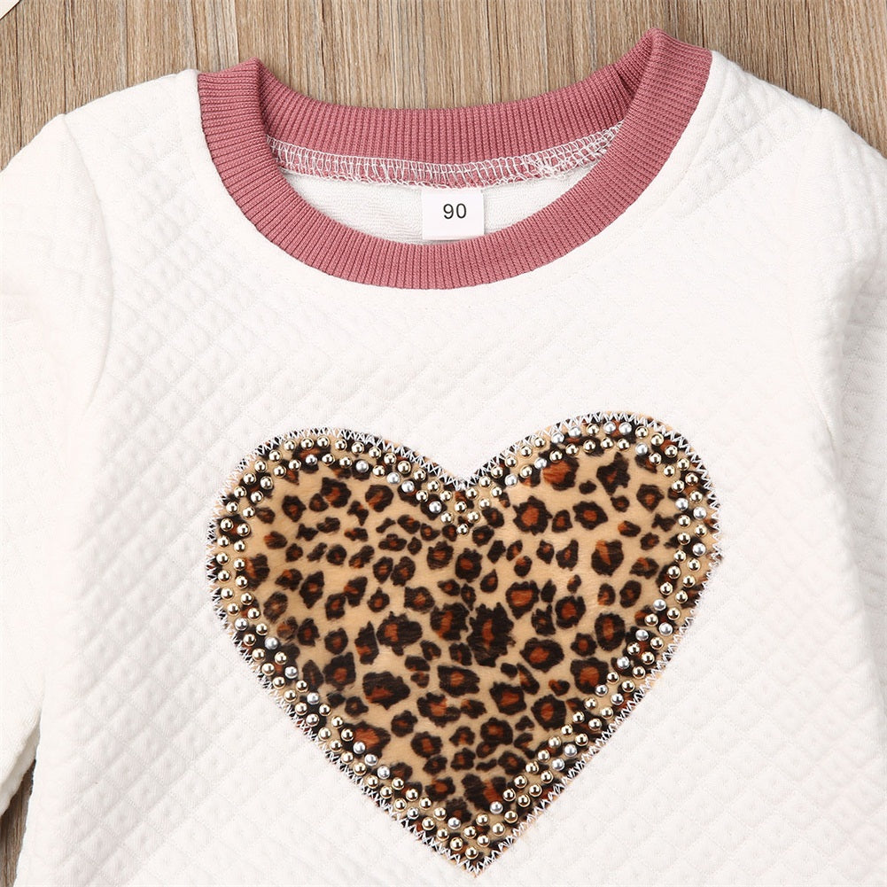 Leopy Heart Baby top and skirt set