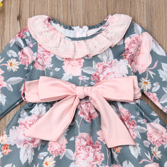 Princess Flower dress with long sleeves
