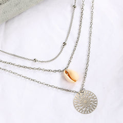 Three layer necklace with pendants