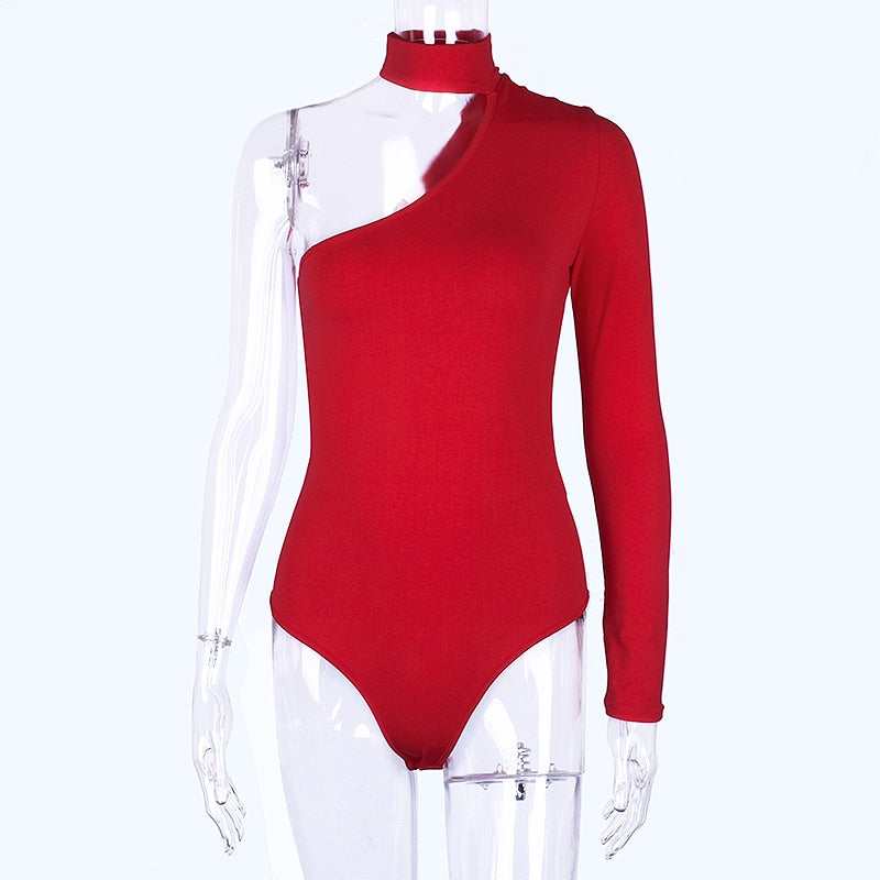 Body Alisha with one-shoulder collar and long sleeves