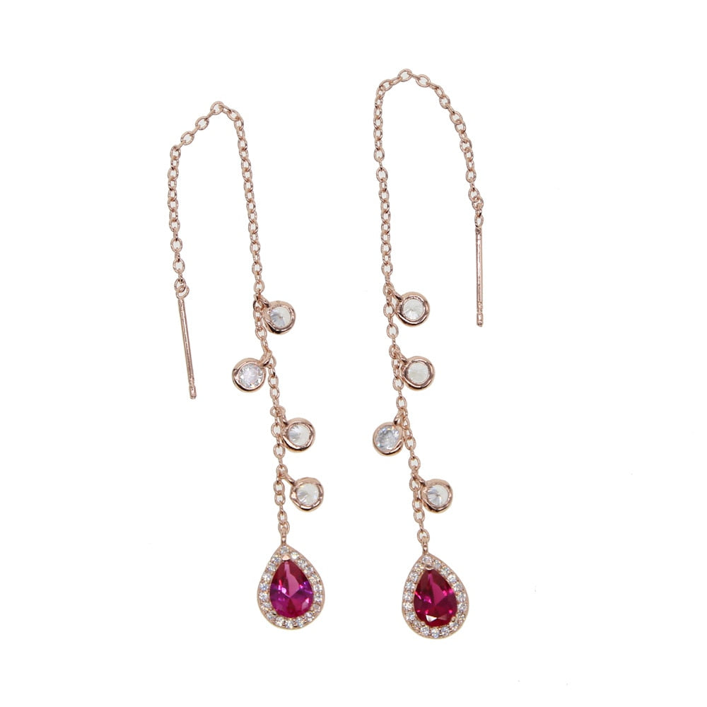 Long fine earrings with pendants