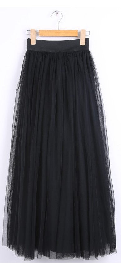 Gonna nera in tulle a vita alta Maxi Tulle - @ShopLowCost