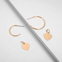 Set of three heart pendant earrings