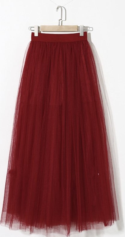 Gonna in tulle rosso a vita alta Maxi Tulle - @ShopLowCost