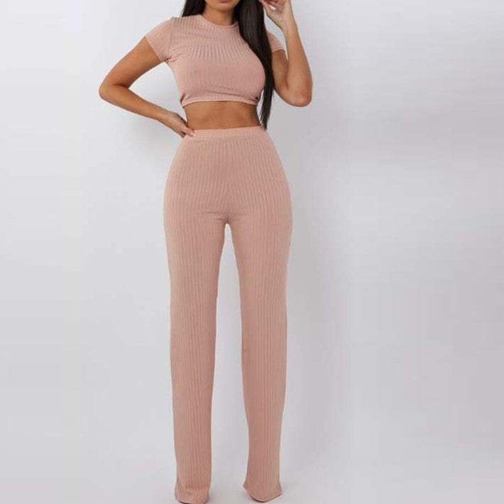 Arial crop top and trousers set