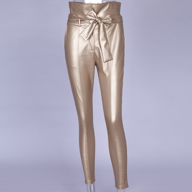 Nixy trousers in high-waisted eco-leather