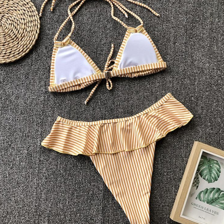 Caramel two-piece swimsuit
