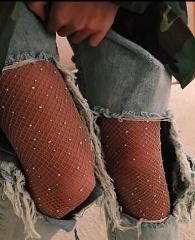 Sequin fishnet tights