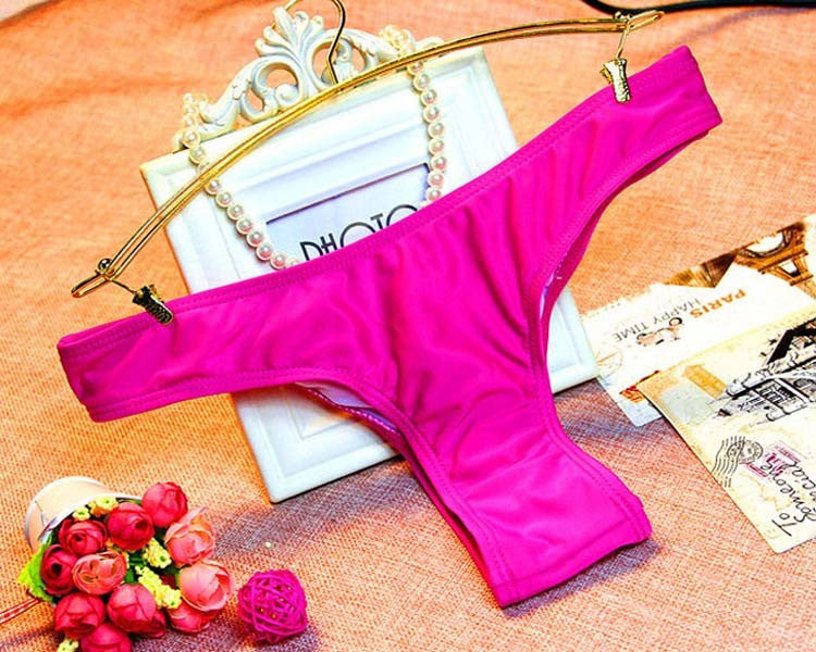 Bikini slip brasiliano rosa a vita bassa - @ShopLowCost