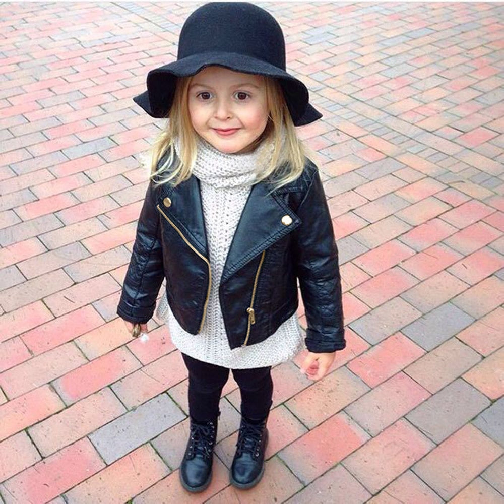 Unisex faux leather jacket for kids