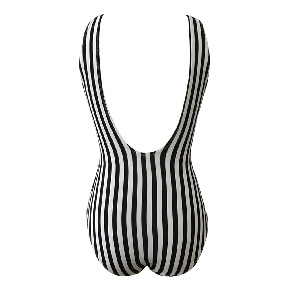 Janel striped one-piece swimsuit