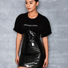 Lindy high-waisted eco-leather skirt