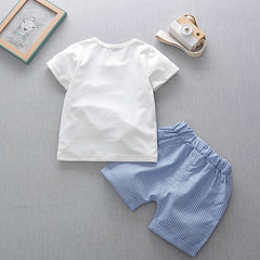 Boy's Patrick set Tie with short sleeves and striped shorts