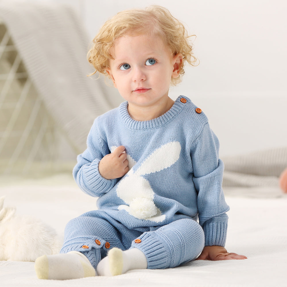 Knitted Rabbit Baby Tracksuit