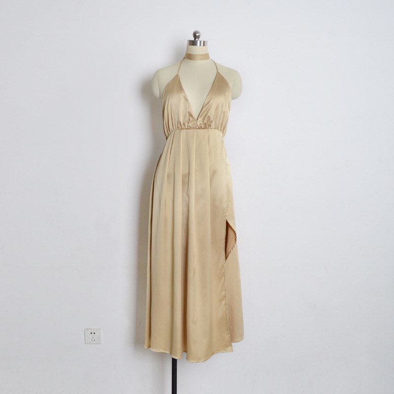 Long elegant low-cut Fede dress
