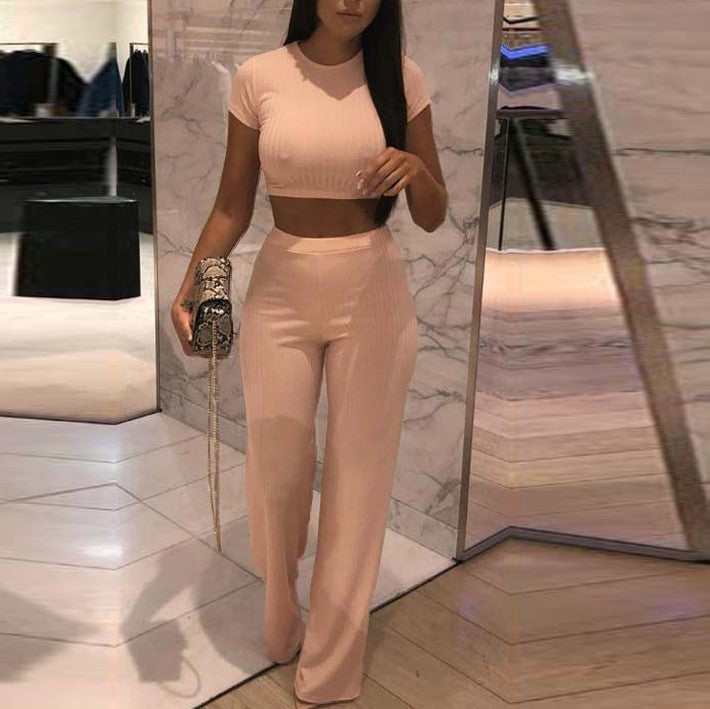 Arial crop top and trousers set