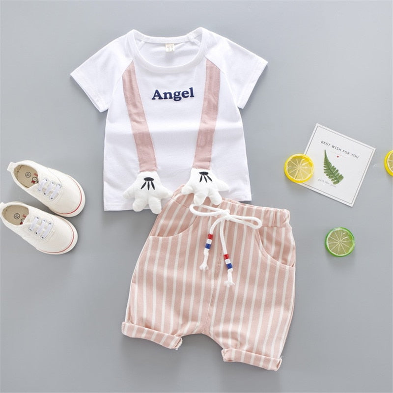 Angel girl's t-shirt and shorts set