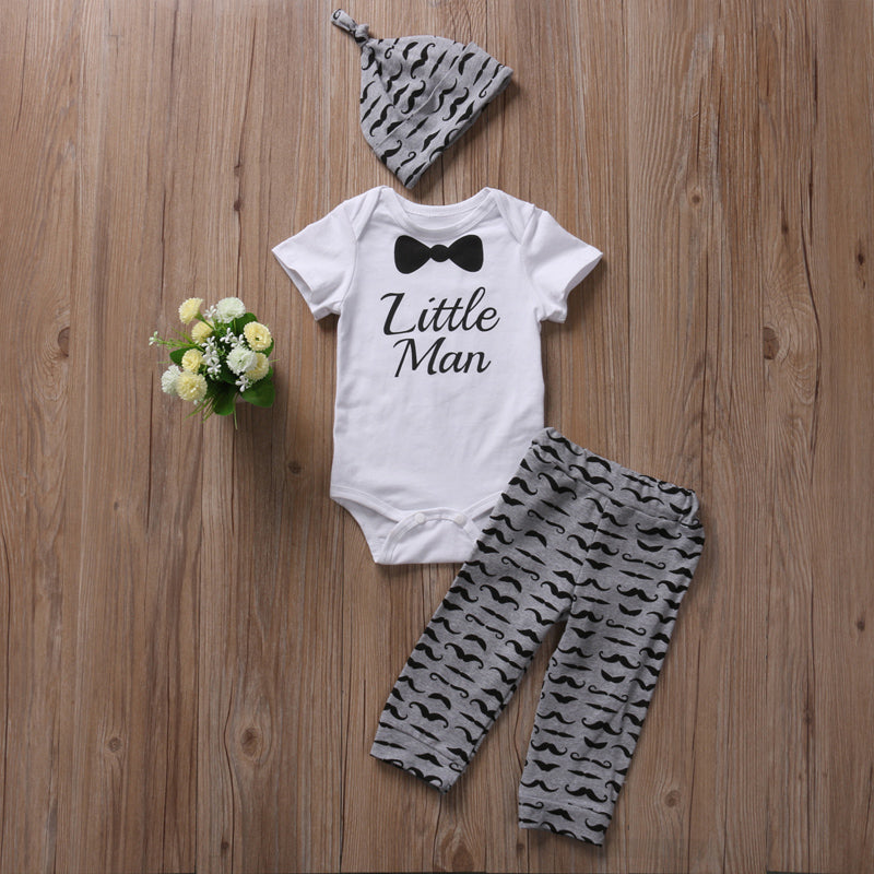 Nico baby set 3-piece short-sleeved bodysuit and trousers and cap