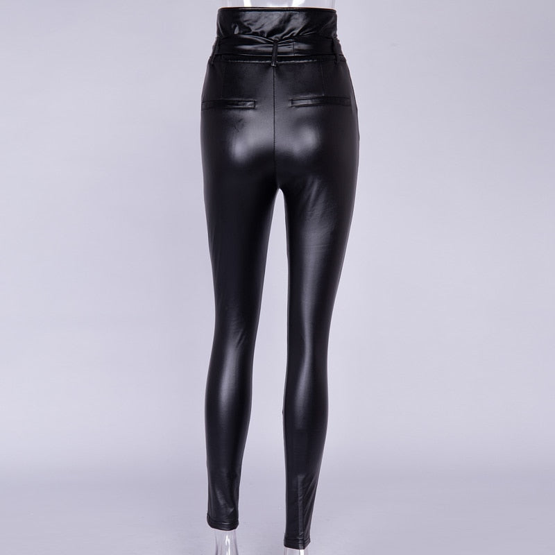 Nixy trousers in high-waisted eco-leather