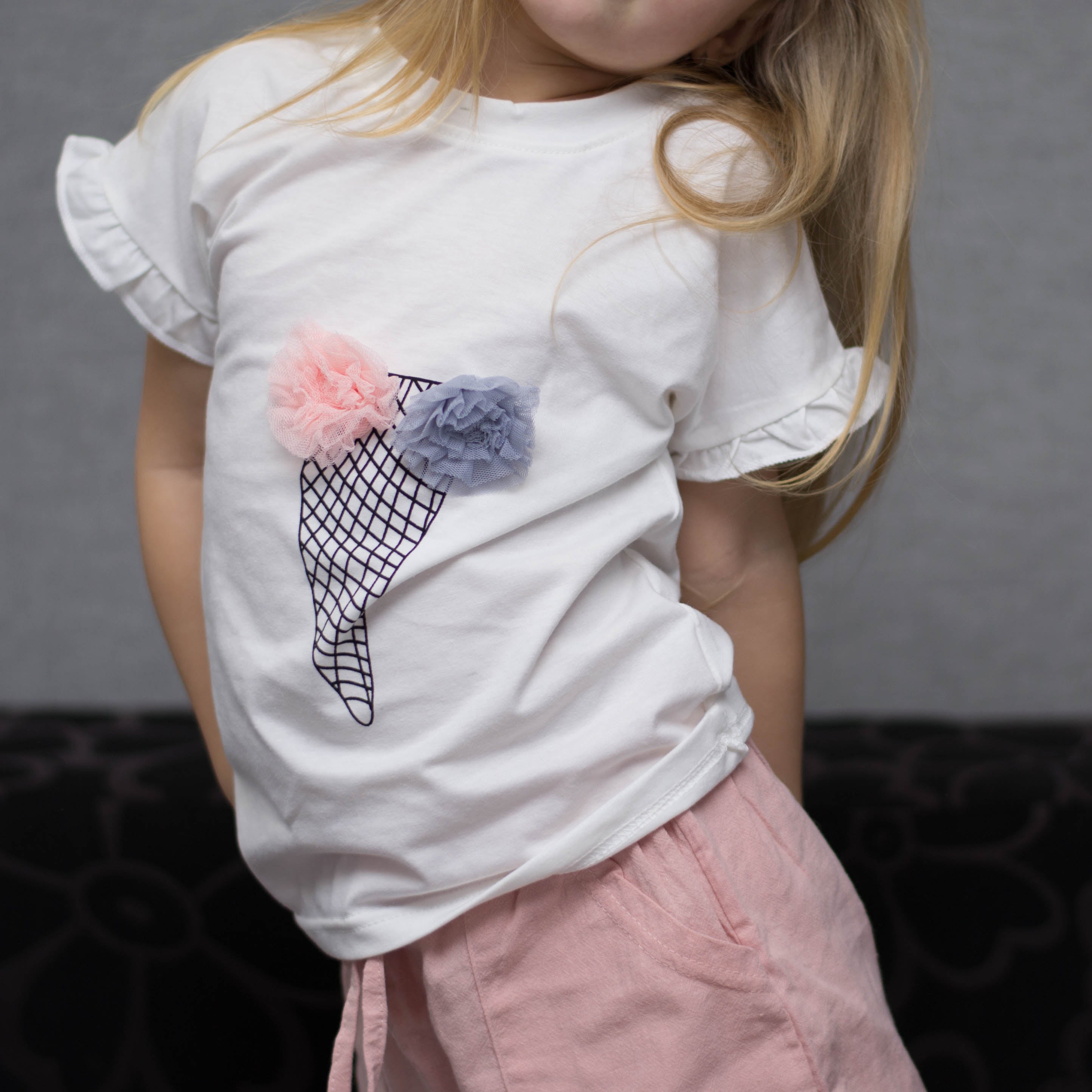 Icre Cream baby girl t-shirt and shorts set