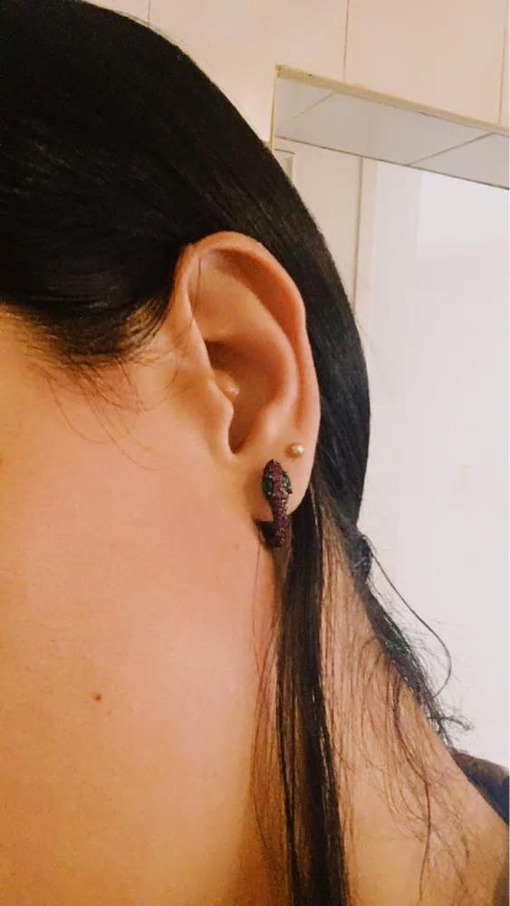 Small round snake-shaped earrings