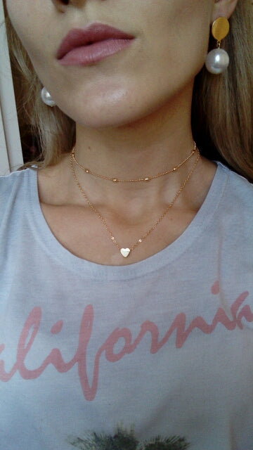 Double heart necklace