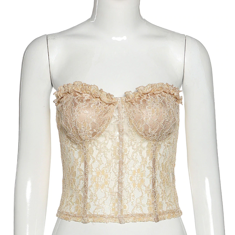 Corpetto Top crop Daisy in pizzo