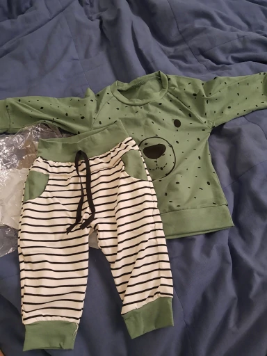 Green Line Baby Suit