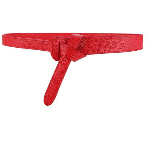 Style faux leather belt with bow