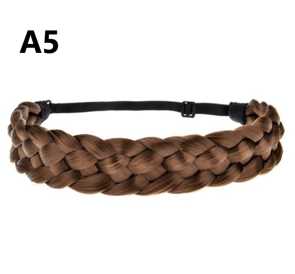 Elastic hair band in the shape of a braid